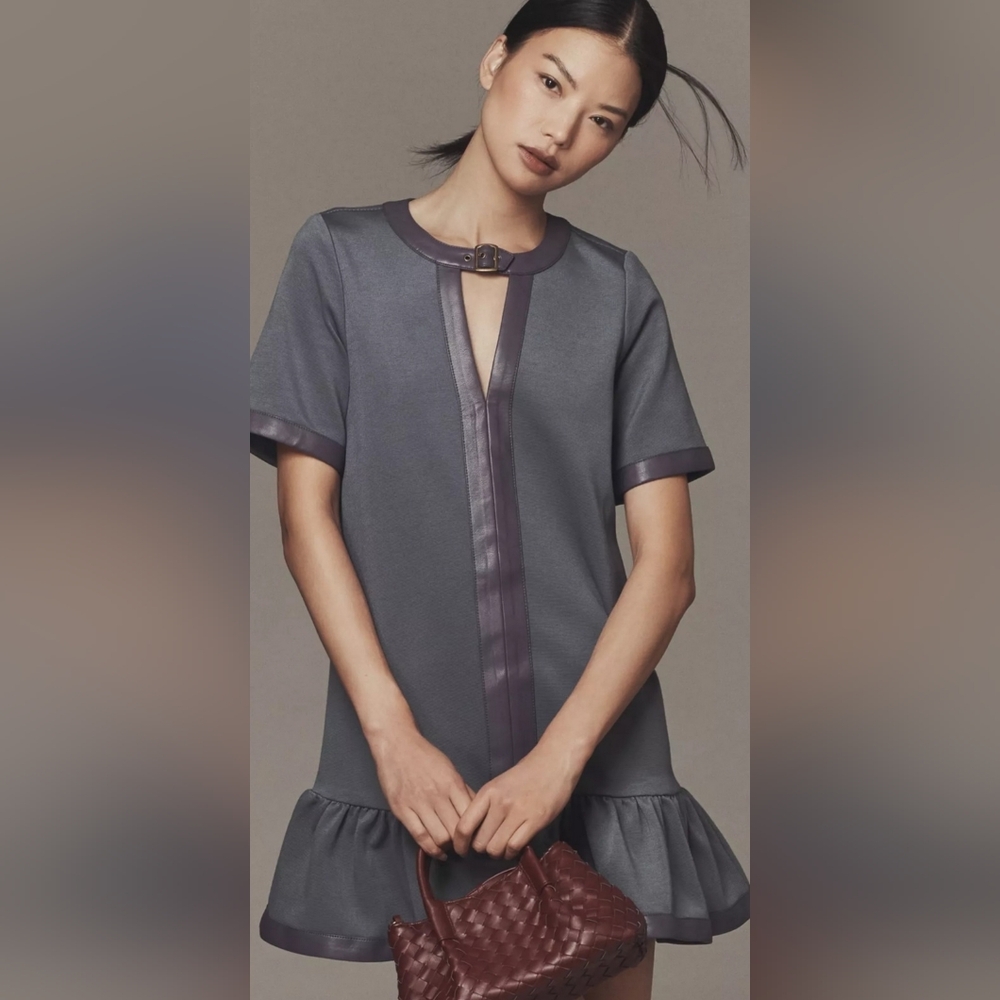 Anthropologie Gray Mini Dress